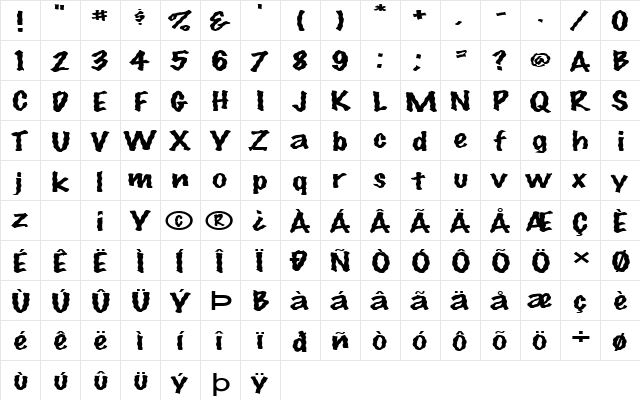 FZ HAND 14 WAVEY EX Normal  glyph index