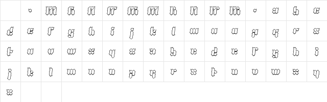 Molotov Regular  glyph index