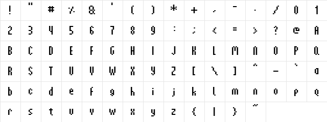 Demtrek Medium  glyph index