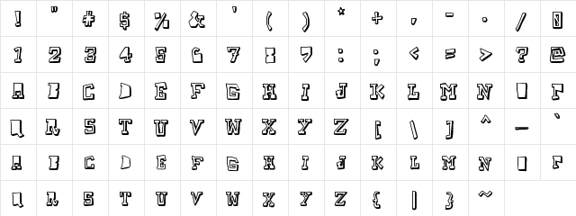 TakeTwo Medium  glyph index