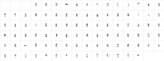 Kintrer Garden Regular  glyph index