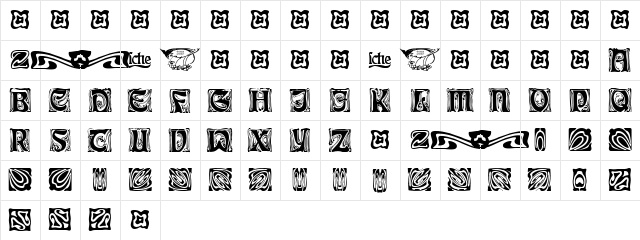 Rudelsberg-Schmuck Regular  glyph index