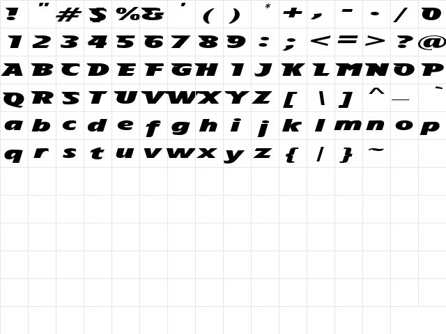 The Aeroplane Flies High Heavy  glyph index