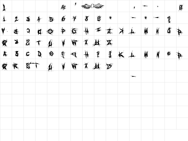 el&font gohtic! Regular  glyph index