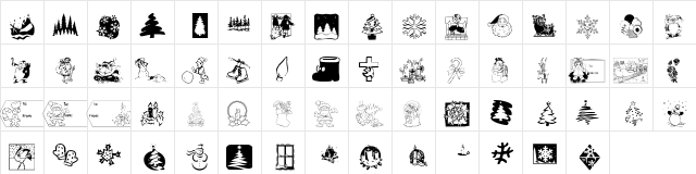KR Christmas 2001 Regular  glyph index