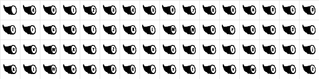 New Regular  glyph index