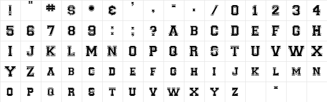 CLANCYA Regular  glyph index