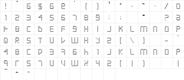 Escape Artist Shadow Shadow  glyph index