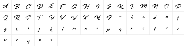 Bafora Demo Regular  glyph index