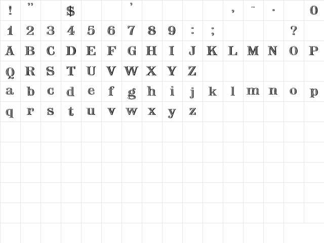 Nauert Wd Plain  glyph index