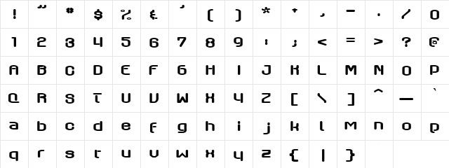 avax Regular  glyph index