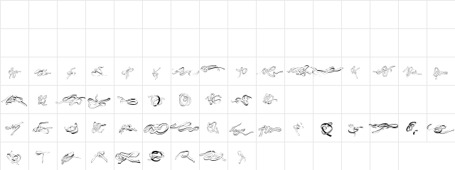 Strings n Ribbons Regular  glyph index
