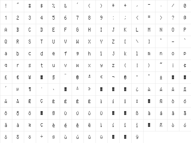 CallNineS-Regular Regular  glyph index