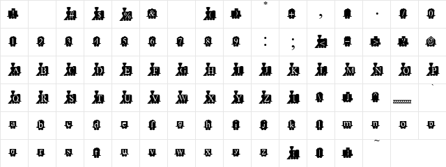 PC Train Chain Regular  glyph index