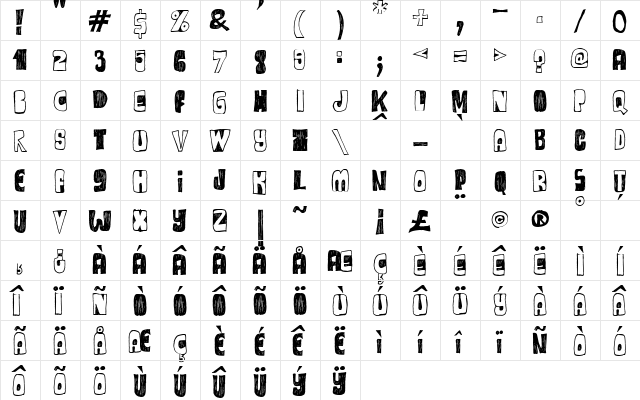 One Way Or Another Regular  glyph index