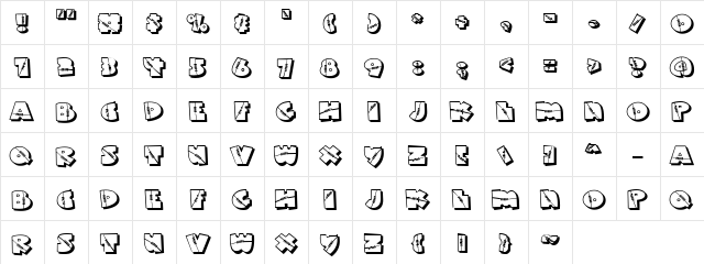 LD Football Regular  glyph index