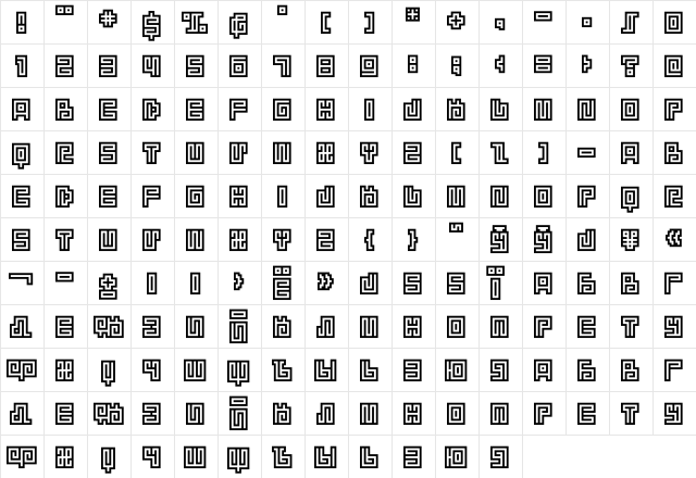 DS Spiral CapsC Regular  glyph index