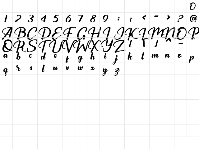 Republic Personal Use Only Regular  glyph index