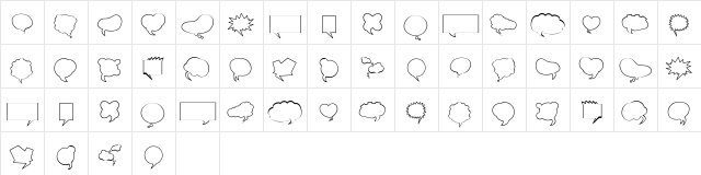 MiniPics Balloonies  glyph index