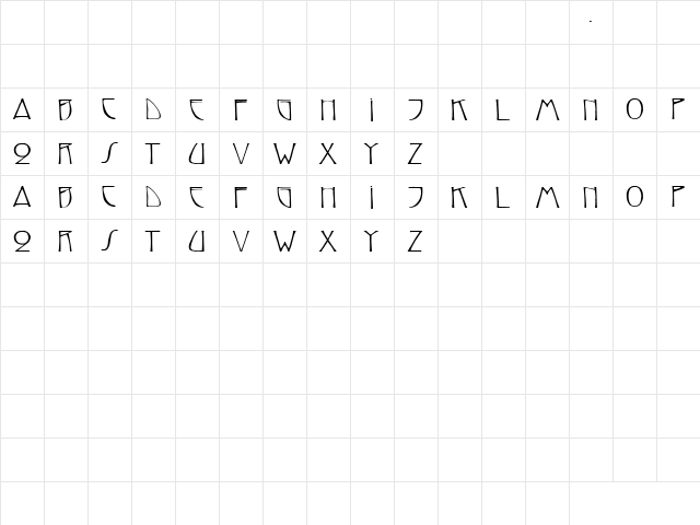 Roadhouse 6 Regular  glyph index