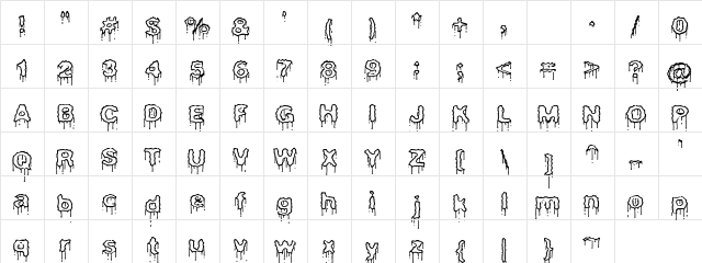 Free Flow Regular  glyph index