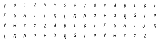 DIAVOLO Regular  glyph index