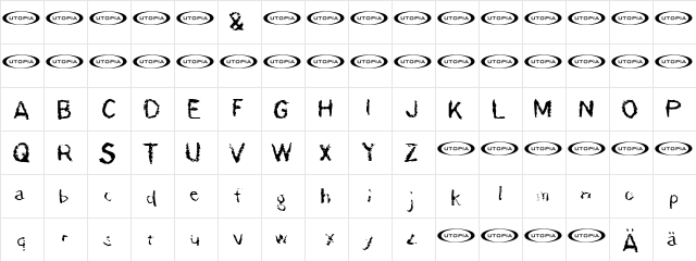 der D䭯nschriftkegel Regular  glyph index