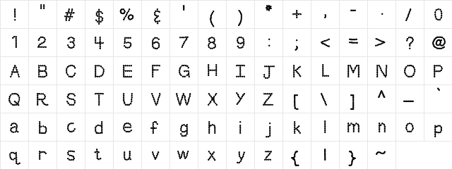 KBSkittledUp Medium  glyph index