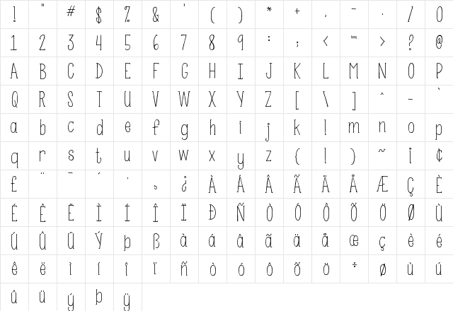 KG Somebody That I Used to Know Regular  glyph index