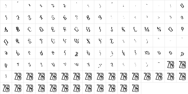 Zone23_UnderWater Normal  glyph index