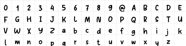 Sans Andreas Bold  glyph index