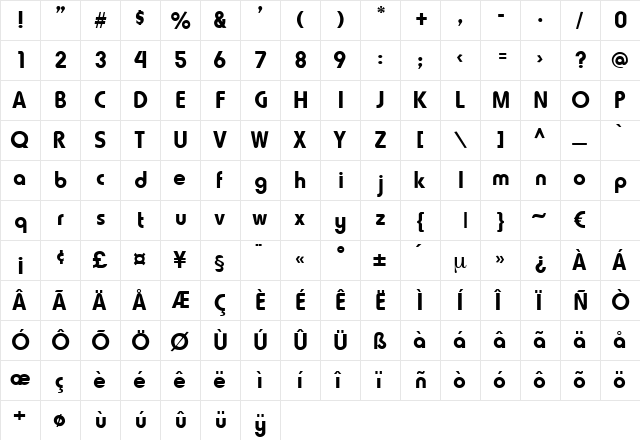 Cremona Regular  glyph index