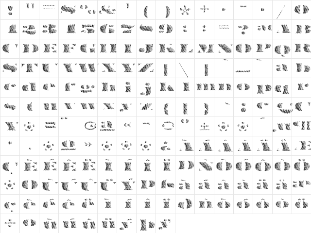 FederalTwelve Medium  glyph index