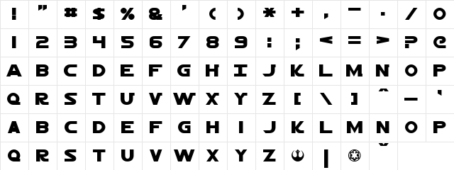 Fella Country Regular  glyph index