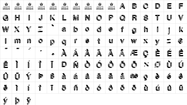 Ibiza Crystal Personal Use Regular  glyph index