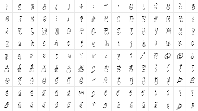 FZ JAZZY 17 3D ITALIC Normal  glyph index