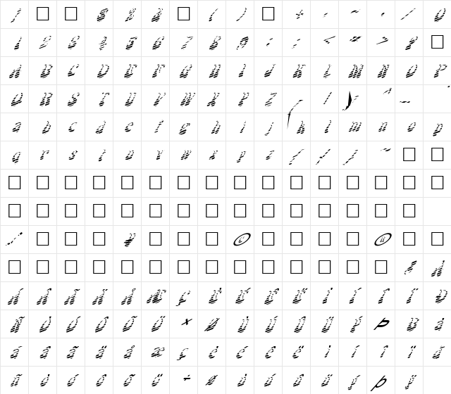 FZ JAZZY 17 STRIPED ITALIC Normal  glyph index