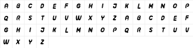 Surfaces 3D Italic  glyph index