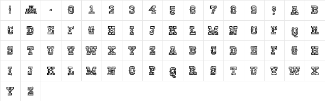 ViaGrande Stripe Bold  glyph index