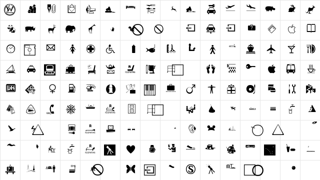 SomeDings Regular  glyph index