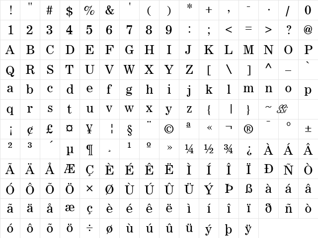 Lockup SSi Regular  glyph index