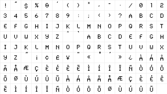 Synchro .. Plain  glyph index