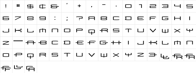 Mata Cond  glyph index