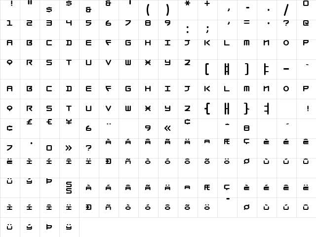 SeoulStacking Regular  glyph index