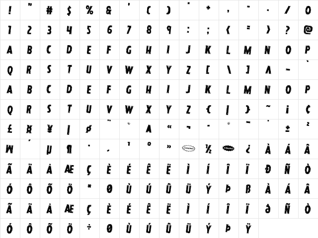 Hanging Tree Rotated 2 Regular  glyph index