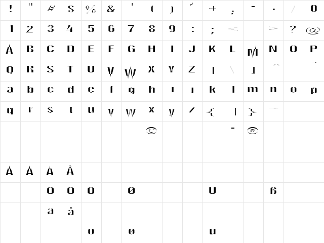 SpinkigJ䶥l Regular  glyph index