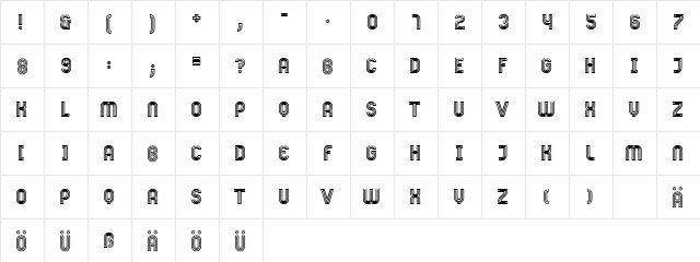 Mass Striped  glyph index