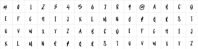 Outistyle Brush Personal Use Regular  glyph index