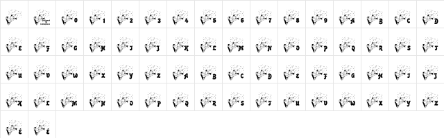 LCR Itz Party Tyme! Regular  glyph index