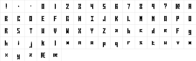 Jasper Solid BRK Regular  glyph index